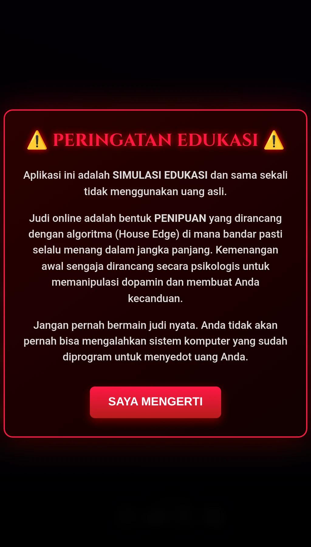 Sistem Edukasi Judi Online screenshot
